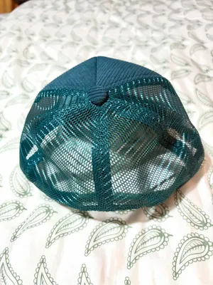 Anthropologie Worn/West Après Ski Trucker Hat Forest Green 'CHALET' Embroidered thumbnail 5