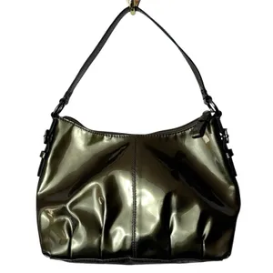 Coach‎ Y2K Madison Patent Leather Demi Small Pleated Pewter Handbag Pouch 46619 thumbnail 6