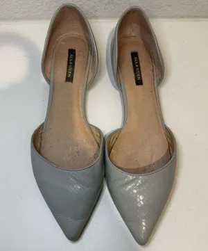 Ava & Aiden Light Gray Snake Print D’orsay Pointy Toe Flats 10 thumbnail 1