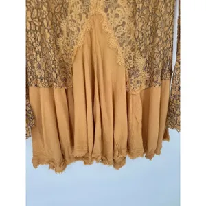 Free People Yellow Tell‎ Tell Secret Origins Eyelash Lace Tunic Dress Size XS thumbnail 4