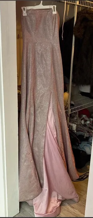 pink purple sparkly prom formal dress sherri hill thumbnail 1