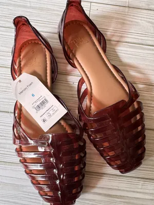 Time and Tru Women's Huarache Jelly Sandals Flats Sz 6 NWT thumbnail 3