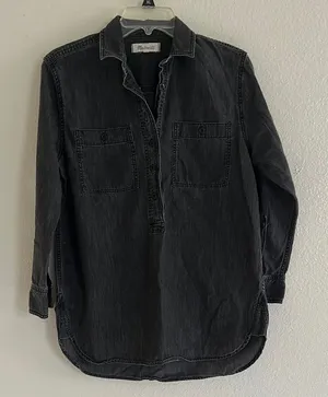 Madewell Charcoal Denim Shirt thumbnail 1