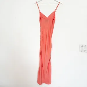 Cleobella Becket Dress Size‎ XS Coral Pink V Neck Slip Maxi Euro Summer Resort thumbnail 8