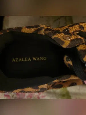 AZALEA WANG Keoni Leopard Rhinestone Platform Sneakers Orange Size 8 thumbnail 5