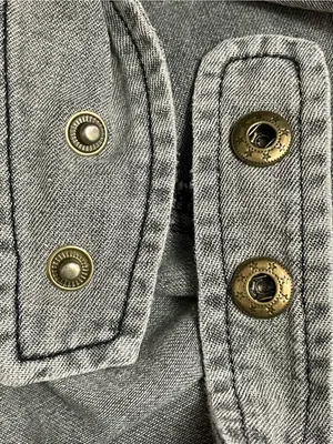 Natural Life JJ Denim Jumper Dress Large Stone Gray Frayed Hem Pinafore Pockets thumbnail 10