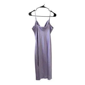 Express Lavender Satin Cowl Neck Slip Maxi Dress Size Large thumbnail 3