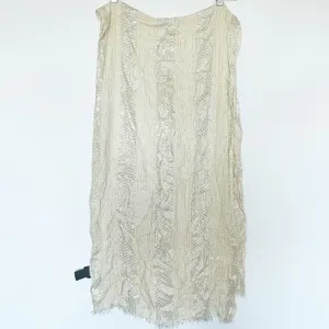 Cejon Silver Sequin Metallic Striped Woven Ivory Scarf Shawl Wrap Womens NWOT thumbnail 6