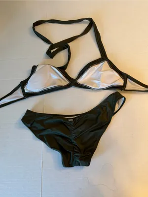 PINK Victoria's Secret Black Triangle Bikini Set size M/L thumbnail 2