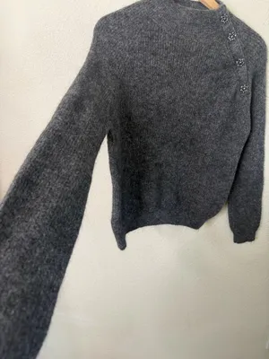 Sezane Trudy Sweater Mohair Wool Melange Gray Womens Size M thumbnail 4
