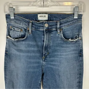 Agolde Sophie High-Rise Distressed Skinny Jeans thumbnail 5