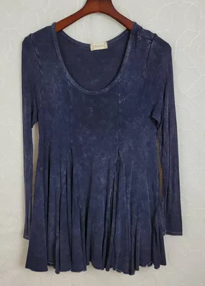 Altar'd State Womens Dress Size Small Navy Blue Flowy Long Sleeves‎ Pullover thumbnail 1