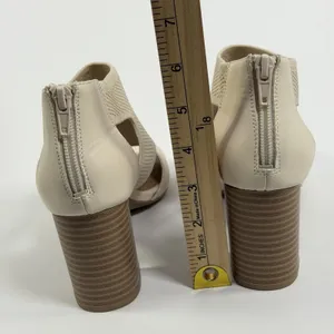 Giani Bernini Size-6M Womens Arisiaaf Knit Block Heel Beige Sandals Bootie thumbnail 5