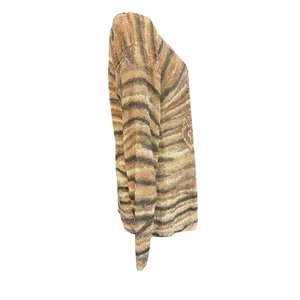 Iris Singer Italy Metallic Tiger Animal Print Lurex Cardigan S/M Y2K FLAW Artsy thumbnail 5