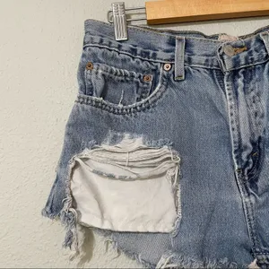 Furst of a Kind Distressed Cut Off Jean Shorts Womens S Festival Denim thumbnail 9