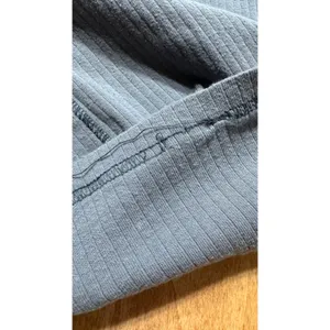 Free People Mock Neck Ribbed Long Sleeve‎ Top Blue Grey Womens Large thumbnail 4