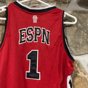 Y2K Early 2000s Red/Black/White ESPN Jersey Tank #1 thumbnail 6