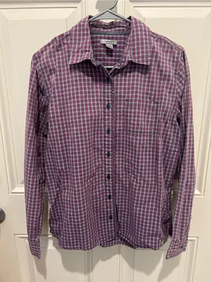 Carhartt Women’s Purple Plaid Button-Down Shirt thumbnail 1