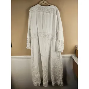 NWT Soft‎ Surroundings White Linen Lace Araminta Boho Tiered Maxi Dress 20W 20 W thumbnail 2