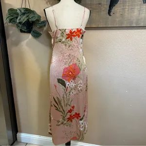 Lulus Remarkable Entrance Pink Floral Print Satin Midi Dress thumbnail 6