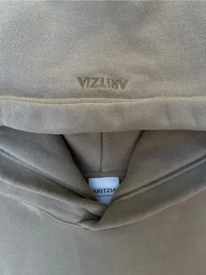 Aritzia Sweatfleece Perfect Fit Hoodie tan loungewear activewear gym training S thumbnail 4