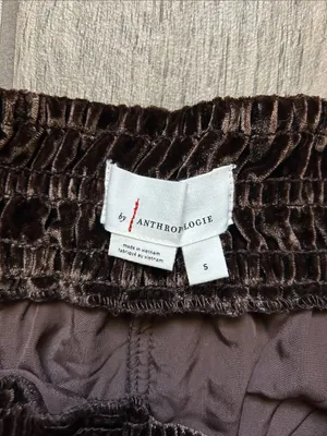 Anthropologie Brown Velvet Wide-Leg Pants thumbnail 2
