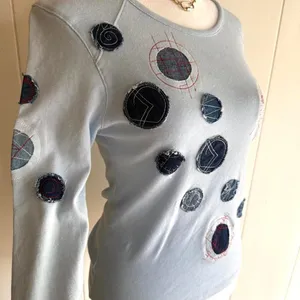 Pepe Jeans Y2k Light Blue Long Sleeve Sweater Size Large thumbnail 2