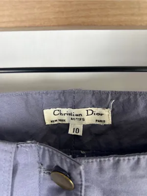 Vintage Christian Dior Actifs 80s High Rise Pleated Cotton Pants Size 10 thumbnail 5