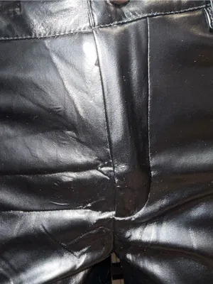 High-Rise Black Faux Leather Flare for Women thumbnail 2