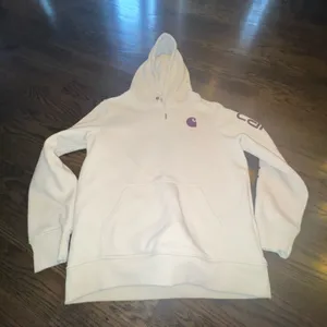 Carhartt Off-White Hoodie with Maroon Accents thumbnail 2