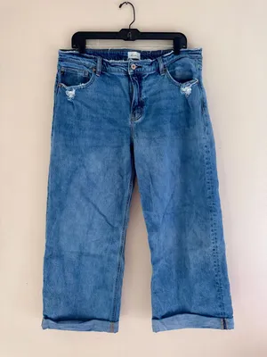 KanCan Size 15/31 High Cuffed Wide Leg Distressed Jeans (slight crop) thumbnail 3