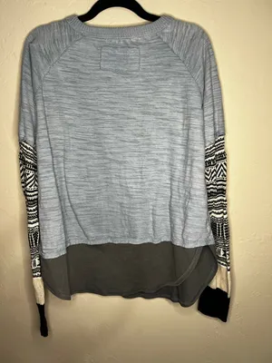 We the Free Jordan Knit Blue Colorblock‎ Boho Sweater thumbnail 7