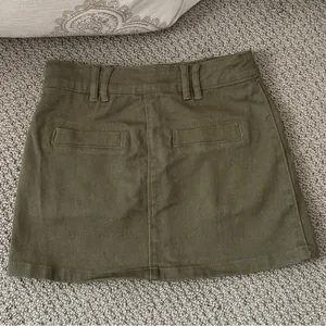 Olive Green Mini Skirt with Skort Design thumbnail 6