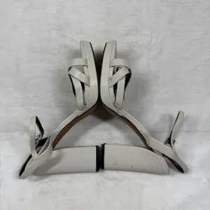 Franco Sarto‎ Damalis Cream Leather Strappy Block Heel Sandals 8M Square Toe thumbnail 13