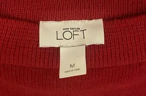 LOFT Boatneck Rolled Hem Rabbit Hair Sweater in Deep Red thumbnail 3