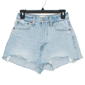 Abercrombie High Rise Mom Shorts Cut Off Denim Blue Curve Love 26 2 Y2K Festival thumbnail 1