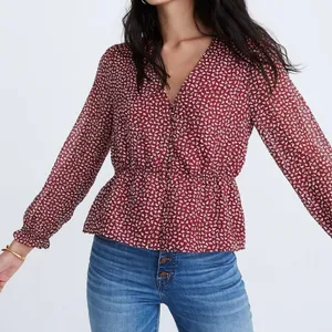 Madewell retro ditsy floral blouse boho button front long sleeve top thumbnail 2