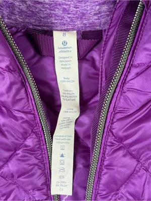 Lululemon Goose Down For A Run Zip Up Violet Puffer Quilted Coat Women's Sz 8 thumbnail 5