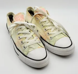 Converse Chuck Taylor Sneakers Womens 8 Yellow Palm Tree Tie Dye Low Top Shoes thumbnail 1