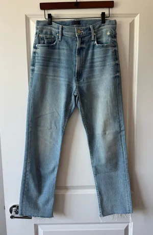MOTHER High Waisted Rider Ankle Fray Jeans thumbnail 1