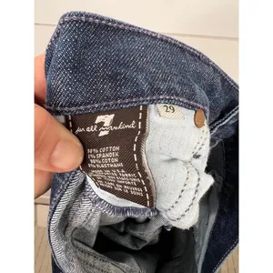 7 For All Mankind Medium Wash Distressed Bootcut Jeans Size 29 7.5" Low Rise thumbnail 9
