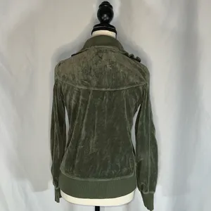 Nike • Vintage Sportswear Track Jacket Womens Small Green Velour Velvet Full Zip thumbnail 3