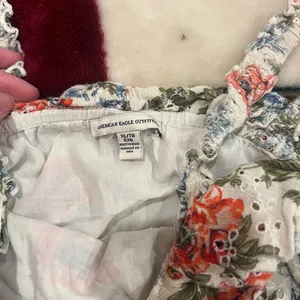 American Eagle Floral Sleeveless Top with Ruffle Detail thumbnail 3