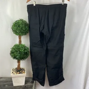 Banana Republic Linen Blend Black Casual Pants 6 thumbnail 3