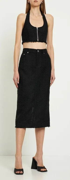 Staud Guinevere Stretch Midi Skirt black size 4 thumbnail 1