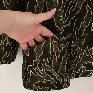 Metallic Tiger Print Brocade Blazer Womens Size S Gold Black Evening NYE Party thumbnail 3