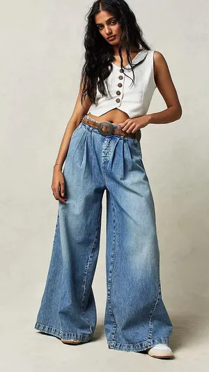 Free People We The Free Equinox Denim Trousers thumbnail 3