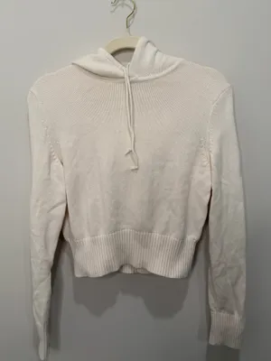 Sunday‎ Best Aritzia Cream Organic Cotton Cashmere Blend Hoodie Size Small thumbnail 1