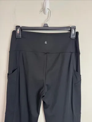 Lou & Grey Black Pull-On Flare Yoga Athleisure Lounge Pants Side Pockets size M thumbnail 4