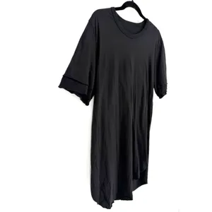 Lost & Found Ria Dunn T-Shirt Dress M Black Asymmetrical Raw Edge Made In Italy thumbnail 2